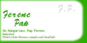 ferenc pap business card